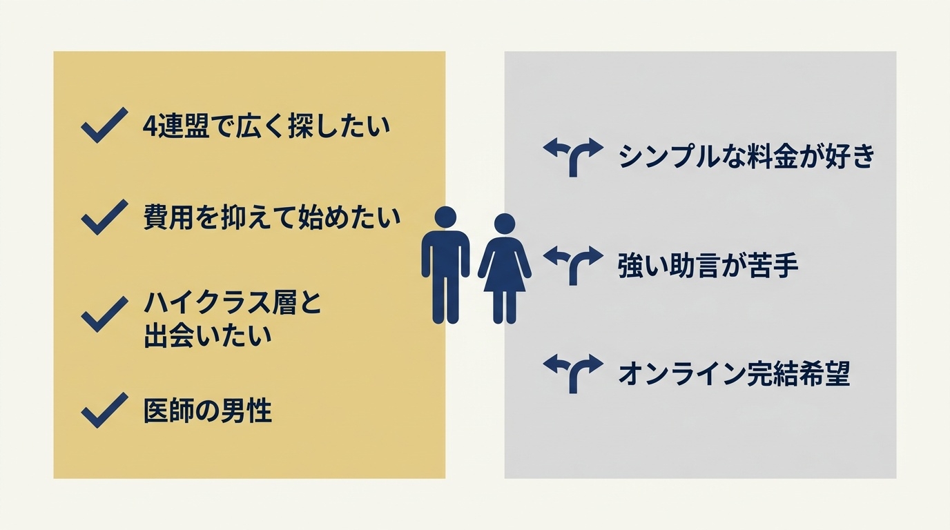 エクセレンス青山が向いている人・向いていない人の整理図。