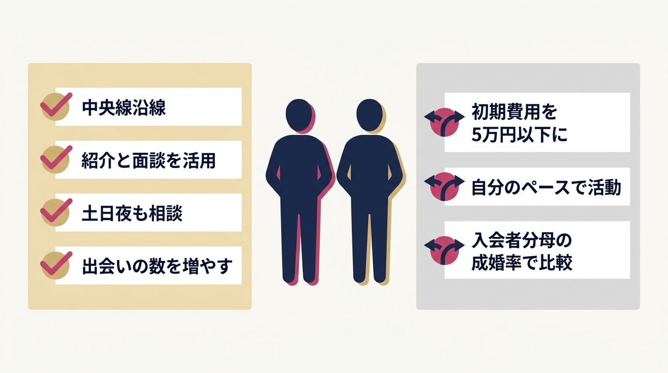 マーズカフェが向いている人・向いていない人の整理図。