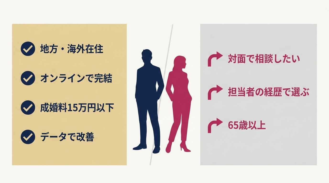 ウェルスマが向いている人・向いていない人の整理図。