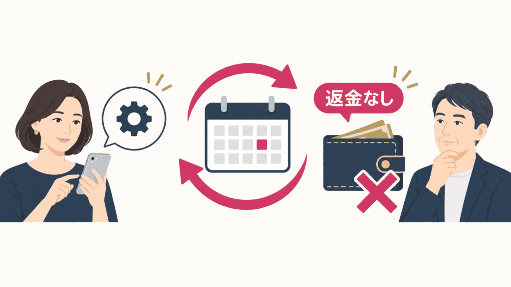 払う前に確かめたい自動更新と返金の扱い。