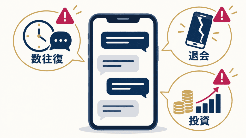 ライン交換を急ぐ相手に見られる3つのサインのイメージ。