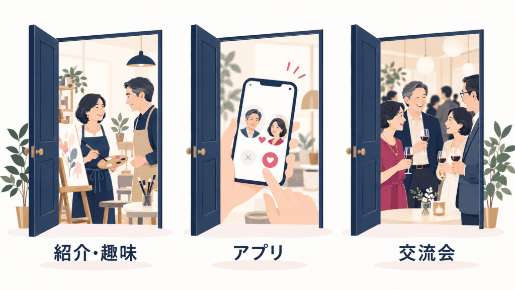 死別を経た50代が恋愛を始めるときの3つの出会いの入り口。