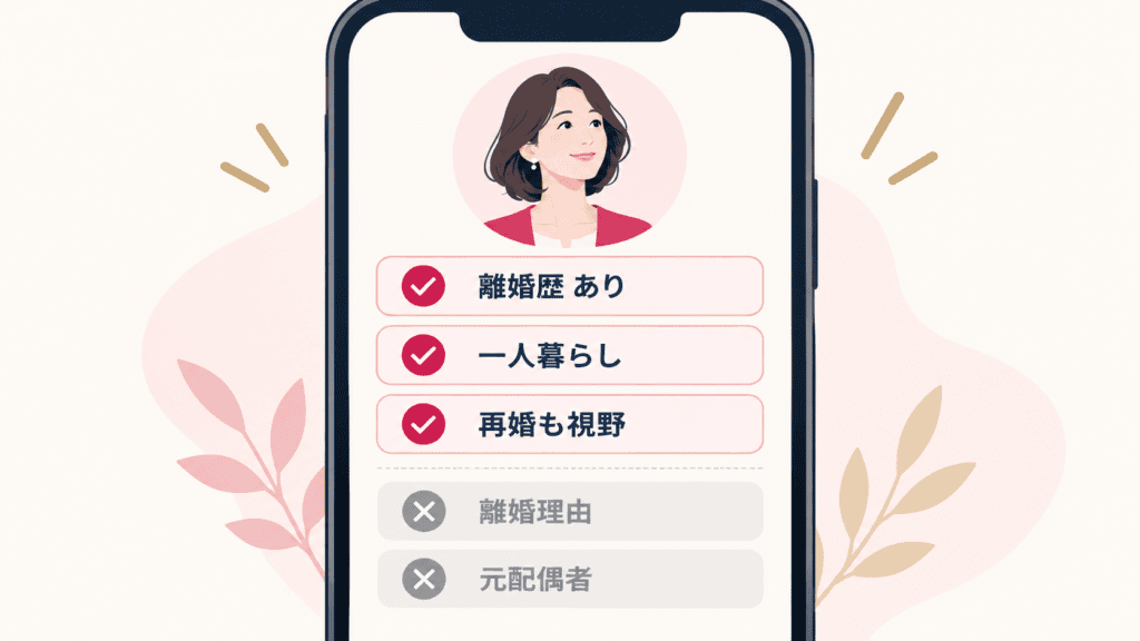 プロフィールに書くことと書かないことを分けた図。